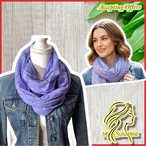 Francesca’s NEW - infinity scarf lace lightweight blue lavender color